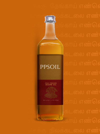 Glass Bottle Cold Pressed Gingelly / Sesame Oil (Virgin, Chekku / Ghani) – 1 Litre